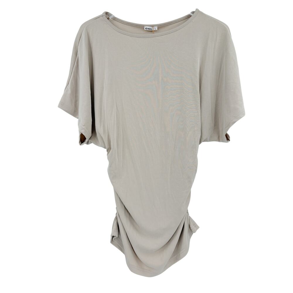 OGL Top Size M NEW Sandwashed Effortless Boatneck Batwing Sleeve Cream Ruches - Picture 7 of 14